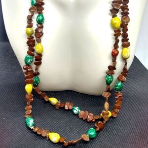 Native healer chip necklace double‎ strand